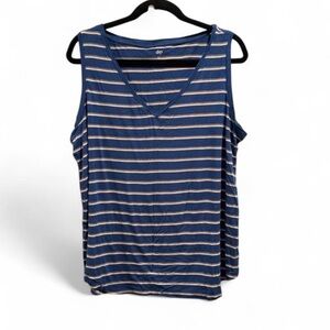 Dip Blue and White Striped Tank Top